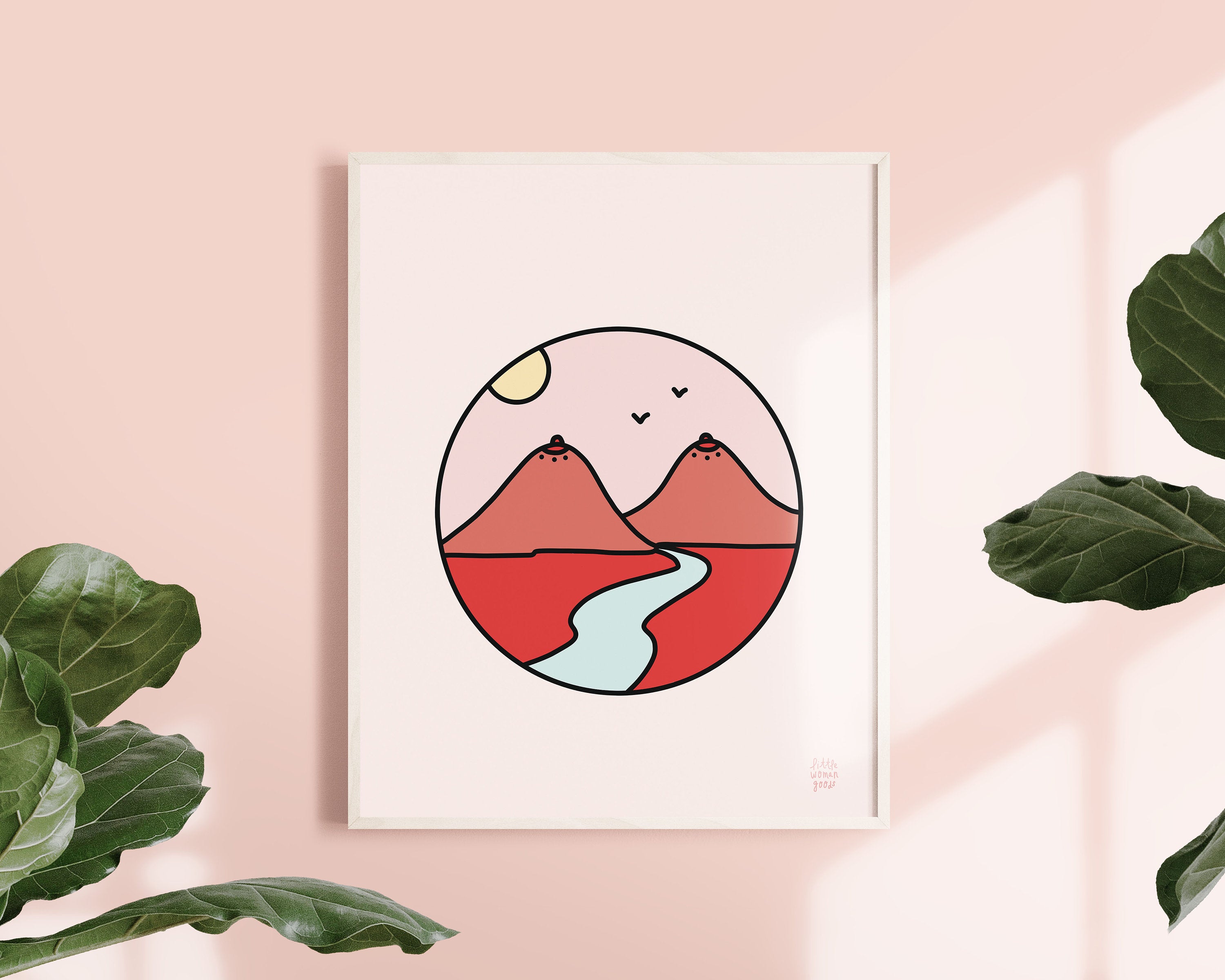 Boob Mountains Landscape Art Print – Little Woman Goods